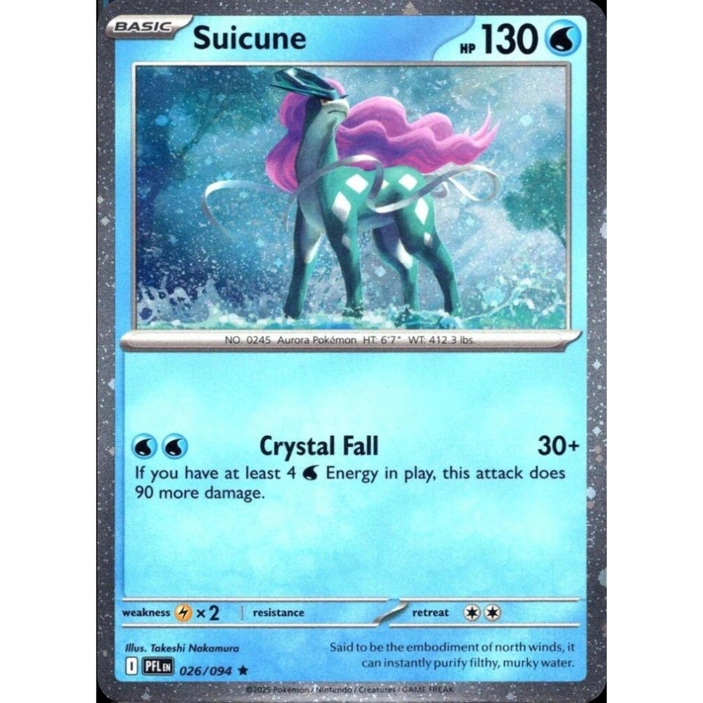 Suicune 026/094 Phantasmal Flames Cosmos Holo Pokemon Card NM